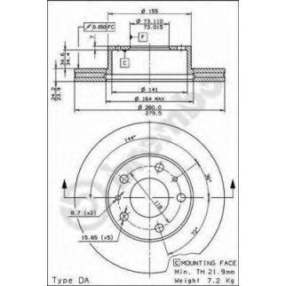 Диск тормозной brembo 09.5904.14 фото