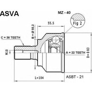 ШРУС наружный ASVA MZ40- фото