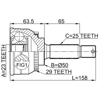 ШРУС НАРУЖНЫЙ23X50X25 (FEBEST) фото 2