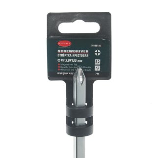 Отвертка крестовая магнитная "Profi" S2 PH3.0х125мм, в пластиковом держателе ROCKFORCE фото 1