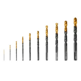 Набор сверл по металлу 1,5-6,5 мм, HSS-Tin, Golden Tip, 10шт Denzel фото 3