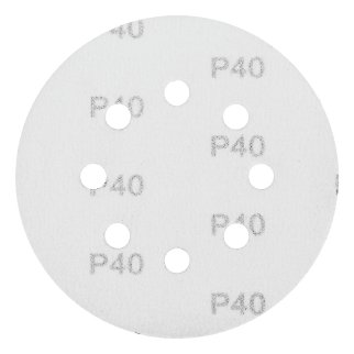 Круг абразивный на ворс. подложке под "липучку" перфорированный P40 125мм 5шт MATRIX фото 3
