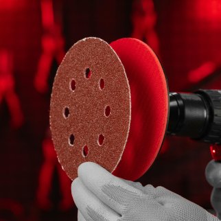 Круг абразивный на ворс. подложке под "липучку" перфорированный P40 125мм 5шт MATRIX фото 6