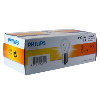 Лампа 12V PY21W 21W PHILIPS 1 шт. картон 12496NACP фото
