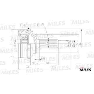 ШРУС CHEVROLET AVEO II T250/255/DAEWOO KALOS 1.4-1.5 02- нар. +ABS фото 3