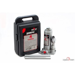 Домкрат бутылочный 4т гидравлический высота 180-350 (кейс) Сервис ключ фото