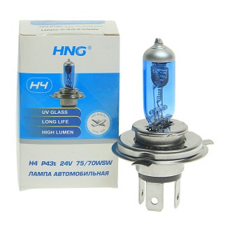 Лампа 24V H4 (75/70) P43t SUPER WHITE 5500K 24V HNG фото