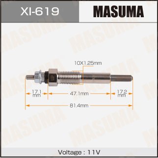 XI-619_свеча накаливания! Opel Astra/Corsa/Kadet 1.5-1.7D/TD/DT <82 фото