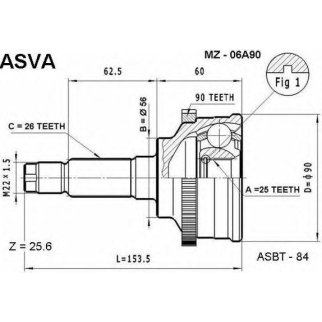 ШРУС наружный ASVA MZ-0-6A90 фото