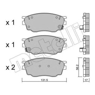 Колодки тормозные передние к-кт metelli 22-0475-0 фото