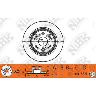 Диск тормозной задний NiBK RN1460 фото