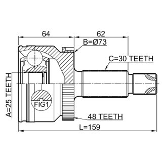 Шрус наружный 25x72x30 фото 2