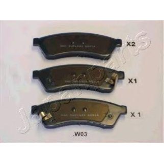 Колодки тормозные задние дисковые к-кт Japanparts PP-W03AF фото