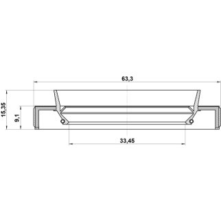 95HBY35630915L_сальник дифференциала! 35x63x9/15.5 Citroen C1 1.0/1.4HDi 05> фото 2