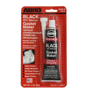 Герметик прокладок A12 BLACK силиконовый (черный) 85г ABRO /1/12/144 фото