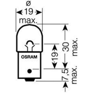 Лампа OSRAM галогеновая R5W BA15S 5W фото
