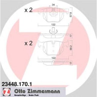Колодки тормозные к-кт Zimmermann 23448.170.1 фото
