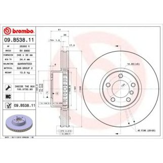 Диск тормозной brembo 09.B538.11 фото