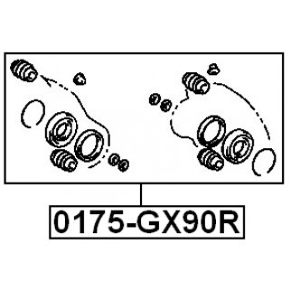 Ремкомплект суппорта тормозного заднего TOYOTA CRESTA GX90,JZX9 ,LX90,SX90 1992.10-1996.09 FEBEST 0175-GX90R фото 2