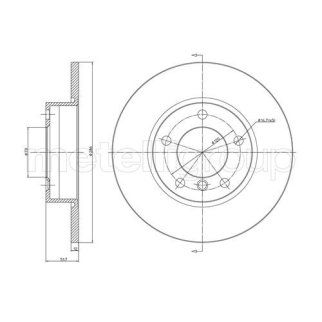 Диск тормозной передний не вентилируемый metelli 23-0227C фото