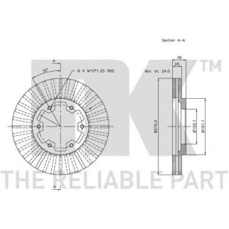 Диск тормозной передний (277x26mm) / FORD Maverick,NISSAN Pathfinder-I/II,Pick Up,Terrano-I/II 86~07 фото