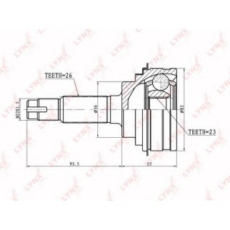 ШРУС наружный передний LYNXauto CO-7507 фото
