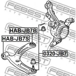 Сайлентблок задний переднего рычага FEBEST HAB-JB7B фото