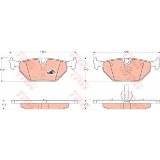 Колодки тормозные задние к-кт TRW GDB1344 фото