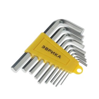 Набор ключей шестигранных Г-образных 1.5-10мм 10пр. ЭВРИКА фото 1