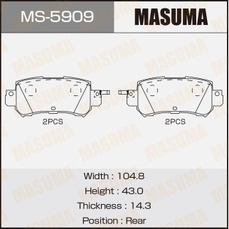 Колодки тормозные к-кт Masuma MS-5909 фото