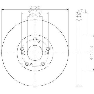Диск тормозной передний вентилируемый MINTEX MDC1738 фото