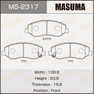 Колодки тормозные передние к-кт Masuma MS-2317 фото