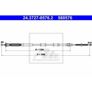 Трос стояночного тормоза правый ATE 24.3727-0576.2 фото