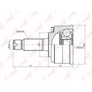 ШРУС наружный LYNXauto CO-7800 фото