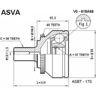 ШРУС НАРУЖНЫЙ 27x56.5x36 фото