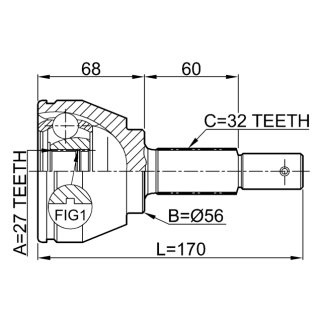 ШРУС НАРУЖНЫЙ27X56X32 (FEBEST) фото 2