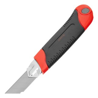 Нож, 25 мм, выдвижное лезвие, металлическая направляющая, двухкомпонентный корпус, винтовой фиксатор MATRIX 78913 фото 2