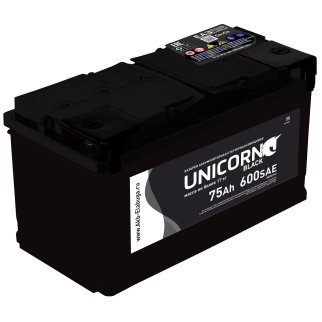 Аккумуляторная батарея UNICORN Black 6СТ 75 прям. 276х175х190 Россия 540А фото