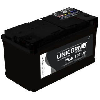 Аккумуляторная батарея UNICORN Black 6СТ 75 прям. 276х175х190 Россия 540А фото