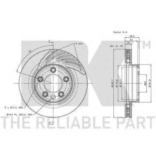 2047102NK_диск тормозной передний! левый Porsche Cayenne, VW Touareg 3.2-5.0TDi 02> 17 фото