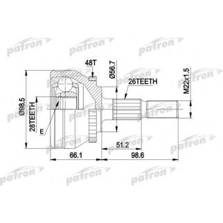 ШРУС наружн к-кт 26x56.5x28 ABS:48T VOLVO: 850 91 - 97, 850 универсал 92 - 97, C70 кабрио 98 - 05, C70 купе 97 - 02, S70 96 - 00, V70 I универсал 96 - 00 фото