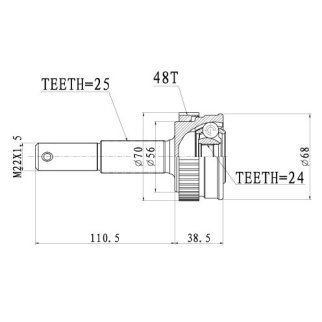 ШРУС для а/м Nissan Qashqai (06-)/(13-)/X-Trail T31 (07-)/T32 (14-) (наруж. зад.) (GO 1454) фото 3