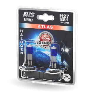 Галогенная лампа AVS ATLAS/5000К/ H27/881.12V.27W.блистер 2шт., шт фото