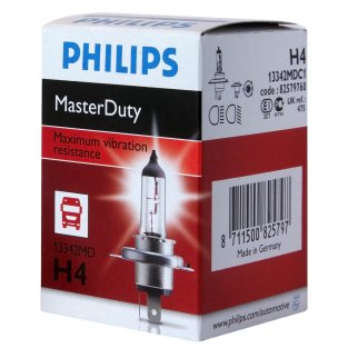 Лампа 24V H4 75/70W 1650lm P43T-38 3200K PHILIPS MasterDuty 1 шт. картон 13342MDC1 фото 2