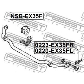 Стойка переднего стабилизатора левая FEBEST 0223-EX35FL фото