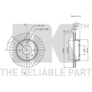 Диск тормозной, передний фото
