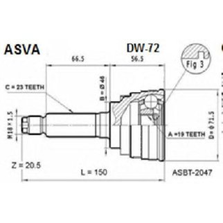 ШРУС наружный ASVA DW72- фото