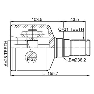 Шрус внутренний левый 28x36.2x31 фото 2