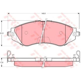 Колодки тормозные передние к-кт TRW GDB3171 фото