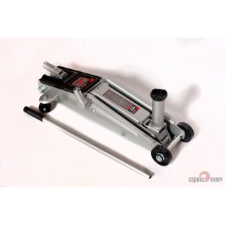 Домкрат подкатной гидравлический 3т высокий с " подстаканником" СЕРВИС КЛЮЧ фото 1